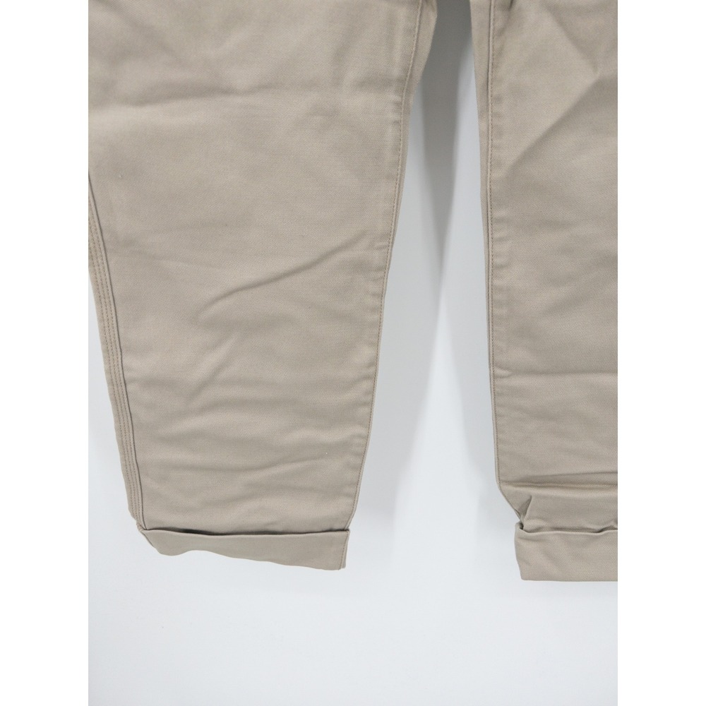 O.N.S Normcore Chino Cropped Pants Mens 31 Khaki Tan Pleated Stretch Cotton NWT - Picture 2 of 8